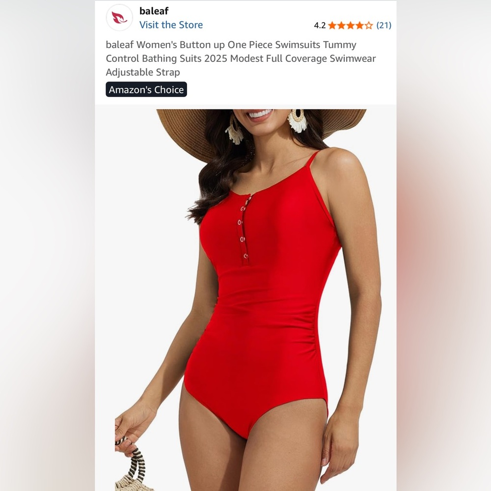 Red One Piece Swimsuit